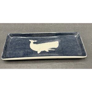 J.Crew Ceramics Whale Dresser Catch All Tray Keys Rings Change 10.5"x 4"